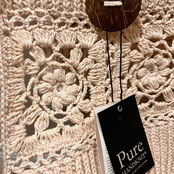 NWT Pure Handknit Made in Canada Crochet Passionate Wrap Shawl Scarf 100% Cotton - Picture 9 of 13